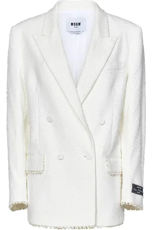 Msgm Tweed Double-Breasted Blazer