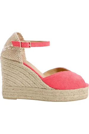 Castaner Wedges, female, , 7 UK, Coral Wedge Sandal with Rope