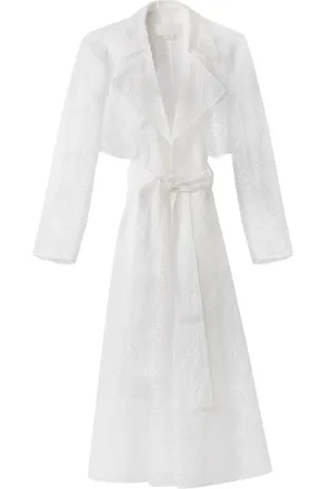 GENNY Trench Coats, female, , S, Silk Orchid Embroidery Trench Coat