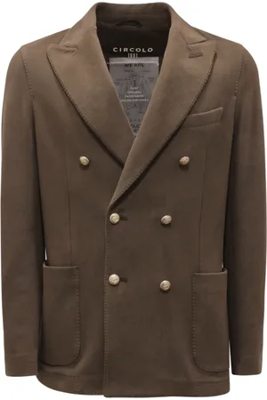 Circolo Blazers, male, , L, Double-breasted sweat jacket in navy