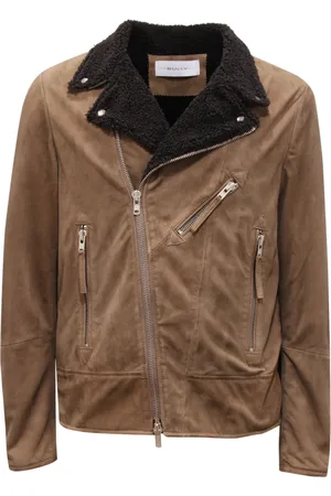 BULLY Faux Fur & Shearling Jackets, male, , L, Suede Jacket Black Model 5254