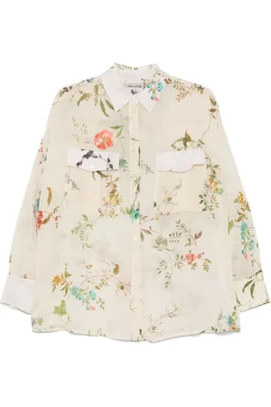 SEMICOUTURE Shirts, female, , M, White Button-Up Shirt Classic Style