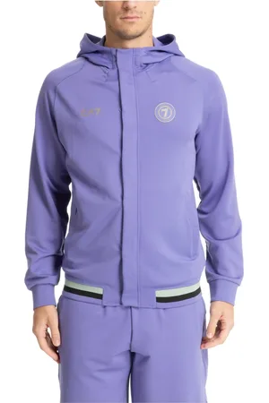 EA7 Zip-throughs, male, , M, Patterned Hoodie with Snap-Button Closure