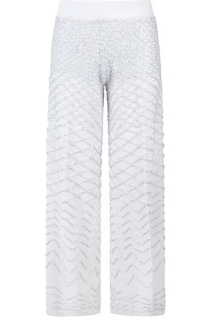 CIRCUS HOTEL Wide Trousers, female, , S, Sequined Flared Trousers
