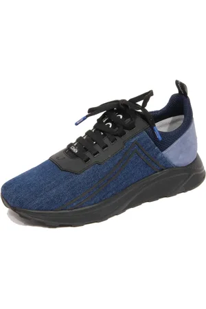 Jacob Cohen Sneakers, male, , 6 UK, Denim/Suede Shoe Spiridon /Black