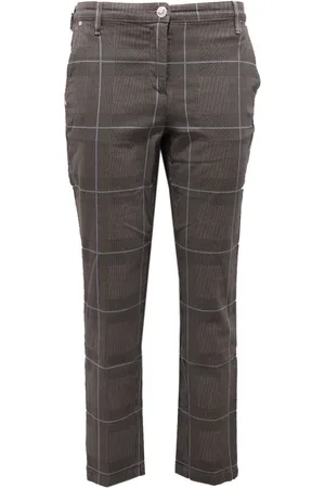 Jacob Cohen Straight Trousers, female, , W26, Grey/Blue Checked Trouser Marina Model