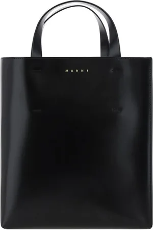 Marni Monogram Print Calfskin Handbag with Shoulder Strap