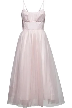 ZIMMERMANN Ruched Corset Dress in Pale