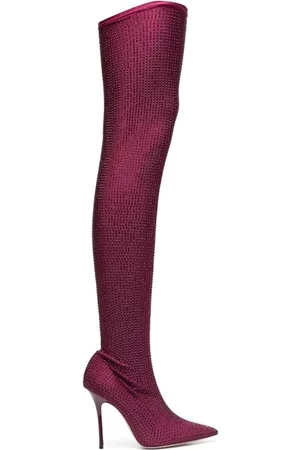 GEDEBE Over-knee Boots, female, , 3 1/2 UK, Bordeaux Rhinestone Boots