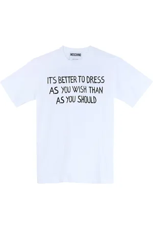 Moschino Cotton Short Sleeve T-shirt with Slogan Print