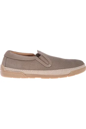 BALDININI Beige perforated nubuck slipper