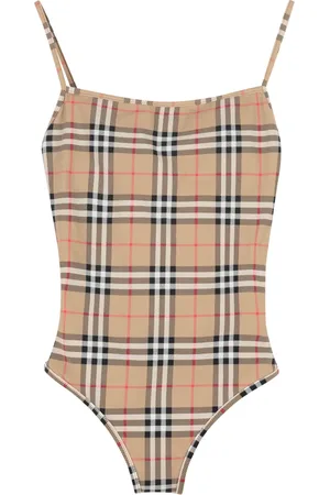 Burberry One-piece, female, , S, Check Motif One-Piece Swimsuit