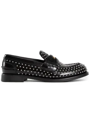 Miu Miu Loafers, female, , 3 UK, Studded Penny Loafers with Rubber Sole