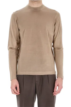 DRUMOHR Long Sleeve Tops, male, , 2XL, Silk Long Sleeve Crewneck Jumper