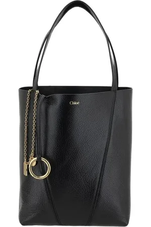 Chloé Grained Leather Spin Shoulder Bag with Chain Detail
