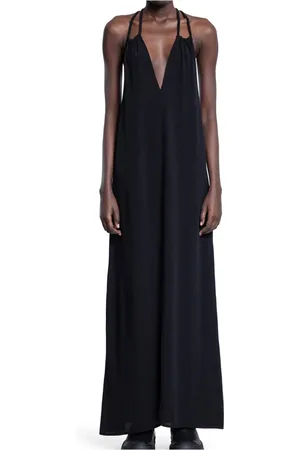 THOM KROM Viscose Jersey Deep V-Neck Dress