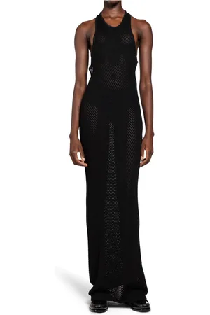 LANEUS Knit Halter Maxi Dress