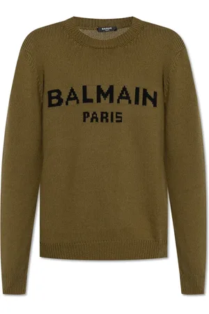 Balmain Round-neck Knitwear, male, , 3XL, Jumper with logo