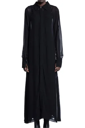 THOM KROM Maxi Dresses, female, , XS, Sheer Dress with Collar and Buttons