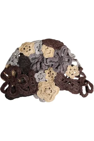 Dolce & Gabbana Hats, female, , ONE SIZE, Silk Floral Crochet Beanie Hat