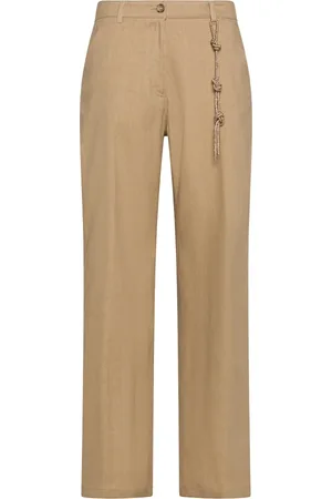 SEVENTY BY SERGIO TEGON Straight Trousers, female, , XS, Straight Leg Linen Cotton Stretch Trousers