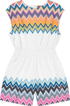Missoni Jumpsuits, female, , 8 Y, Zigzag Jersey Playsuit in