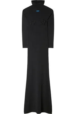 OFF-WHITE Maxi Dresses, female, , 2XS, Floral Appliqué Hooded Dress