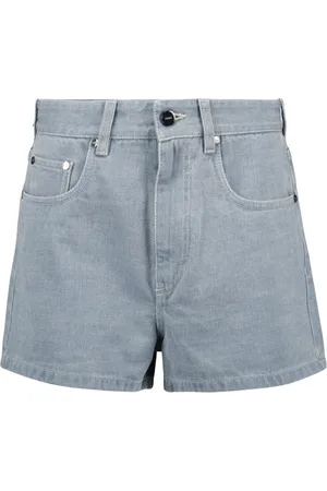 Fendi High-waisted denim shorts with embroidered logo