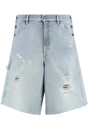 Golden Goose Denim Shorts, male, , W34, Denim Bermuda Shorts with Side Slits
