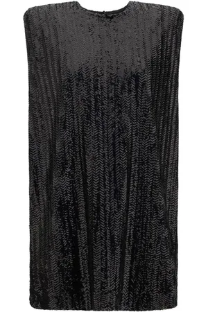 Golden Goose Short Dresses, female, , XS, Sequin Mini Dress with Padded Shoulders