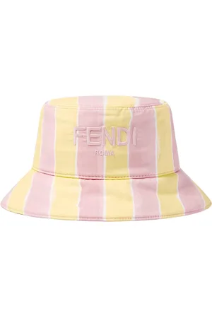 Fendi Hats & Caps, female, , 6 Y, Yellow Pequin Print Bucket Hat