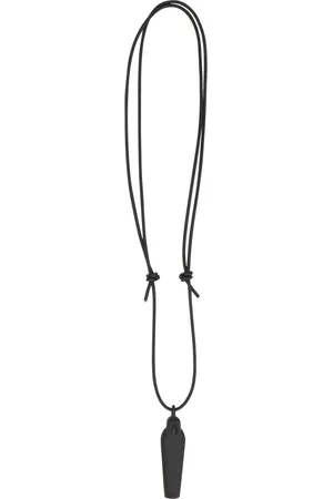 Rick Owens Necklaces, male, , ONE SIZE, Chic Pendant Necklace Leather Brass