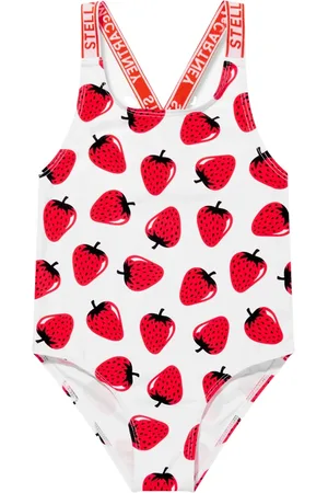 Stella McCartney Swimsuits, female, , 6 Y, Strawberry Swimsuit in White