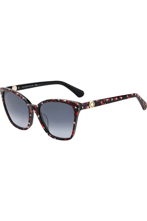 Kate Spade Sunglasses, female, , 56 MM, Amiyah/G/S Sungles, Black Red/Grey Shaded