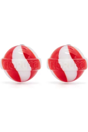 Fiorucci Earrings, female, , ONE SIZE, /White Striped Lollipop Stud Earrings