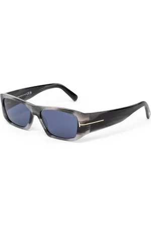 Tom Ford Rectangular Acetate Sunglasses - Glossy Grey
