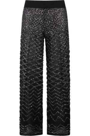 CIRCUS HOTEL Wide Trousers, female, , S, Sequined Flared Trousers