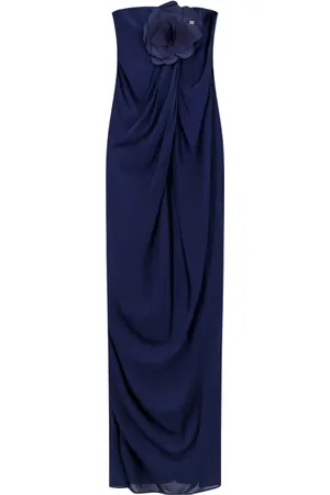 Elisabetta Franchi Gowns, female, , XL, Floral Dress with Drapery