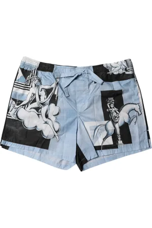 Dolce & Gabbana Short Shorts, male, , 2XL, Statue Print Cotton Drawcord Shorts