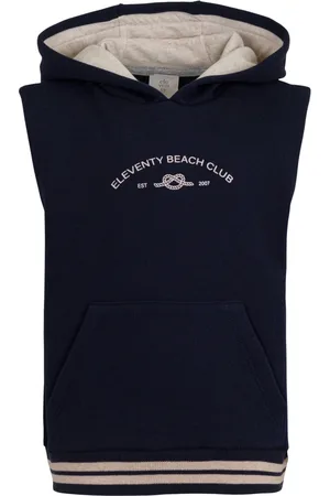 ELEVENTY Navy Sleeveless Beach Club Hoodie