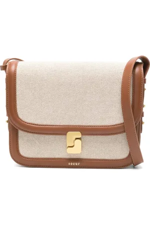 Soeur Ecru Shoulder Bag with Slide-Lock