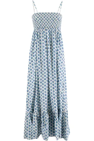MC2 SAINT BARTH Maxi Dresses, female, , L, Elastic Apron Embroidered Summer Dress