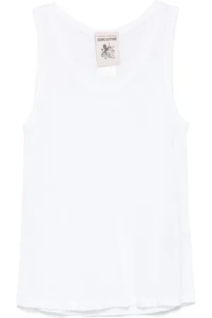 SEMICOUTURE Sleeveless Tops, female, , 2XS, Sleeveless Scoop Neck Top