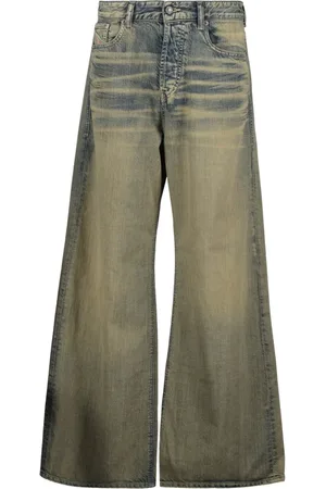 Diesel Wide Jeans, female, , W27 L30, Straight Cut Blue Grey Denim Jeans