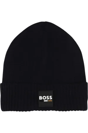 HUGO BOSS Hats & Caps, male, , 8 Y, Logo Badge Beanie Hat in Navy