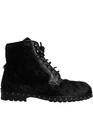 Dolce & Gabbana Studded Leather Ankle Boots
