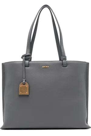 DKNY Casual Grey Leather Tote Bag