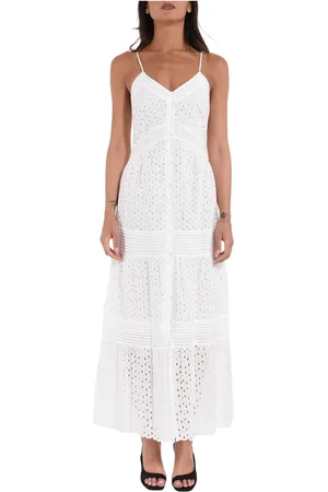 Patrizia Pepe Summer Dresses, female, , XS, V-neck Sangallo dress with flared cut