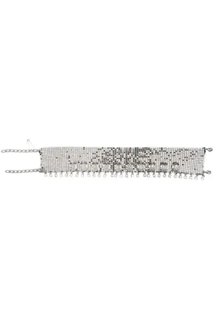 Paco rabanne Necklaces, female, , ONE SIZE, Silver Pixel Choker Necklace