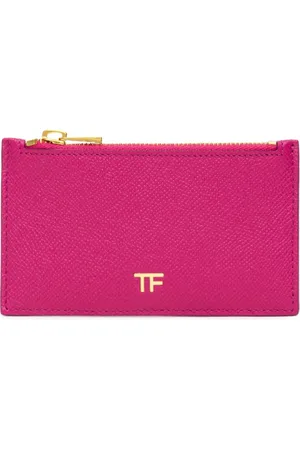 Tom Ford Fuchsia Leather Cardholder with Zipper
